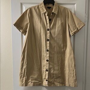 Who What Wear Tan Button Down Dress
